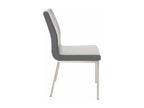 Lot de 2 chaises de salle à manger style épuré en PVC gris et acier inoxydable 10 0001610 BAEA47738
