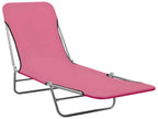 Chaises longues pliables lot de 2 Acier et tissu Rose LJJA08234