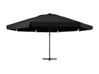 Parasol d'extérieur avec mât en aluminium 600 cm Noir JROG64167