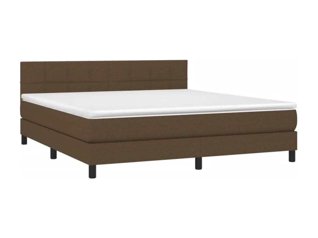 Sommier à Chezlova de lit matelas et LED Marron foncé 180x200 VTHA17069
