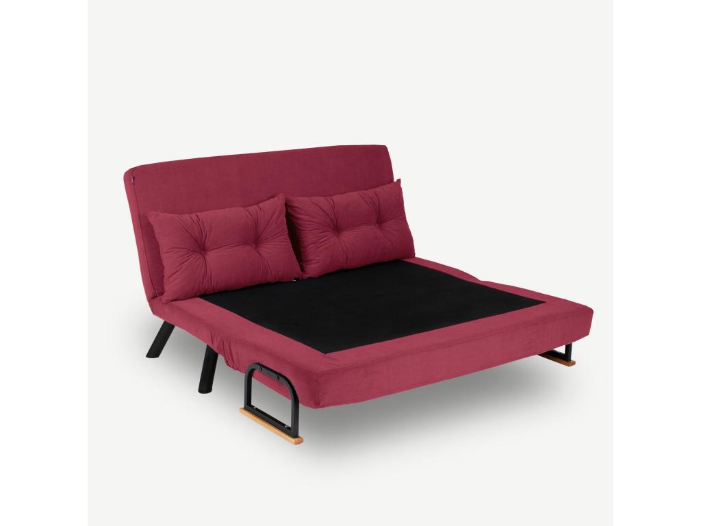 Canapé convertible tissu Artigeo-Couleur Bordeaux-2 places CQOZ42974