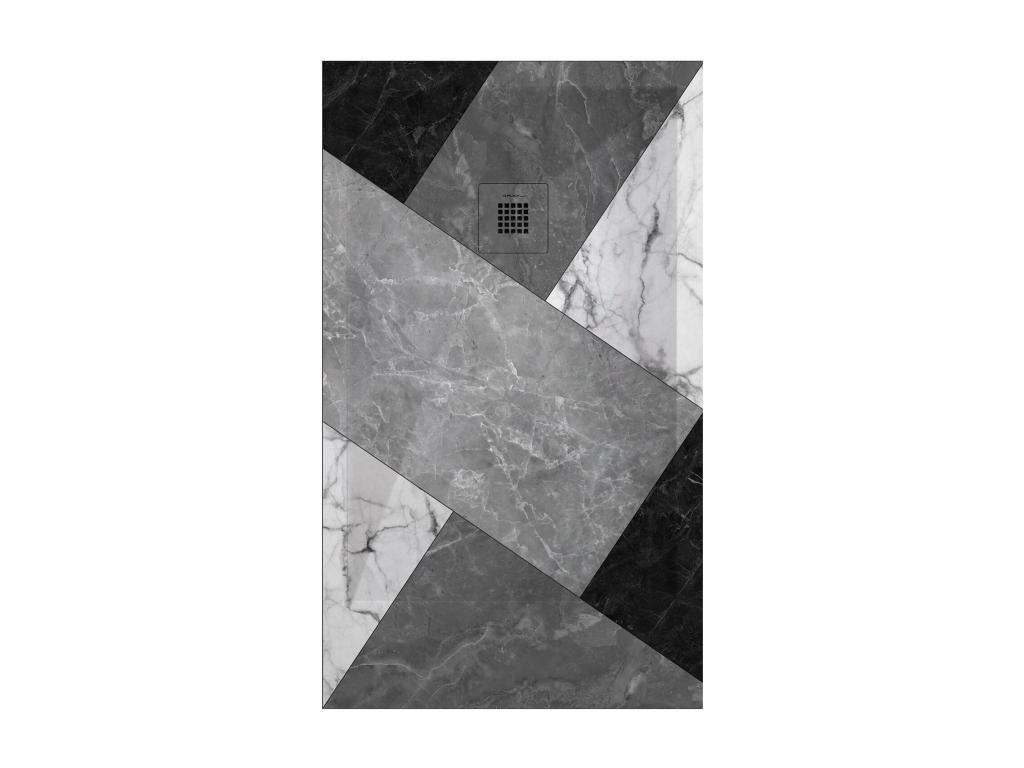 Receveur de douche 02 BN Mosaïque finition Lisse Artigeo 3D grille de couleur - 110x80 cm PTQL19656