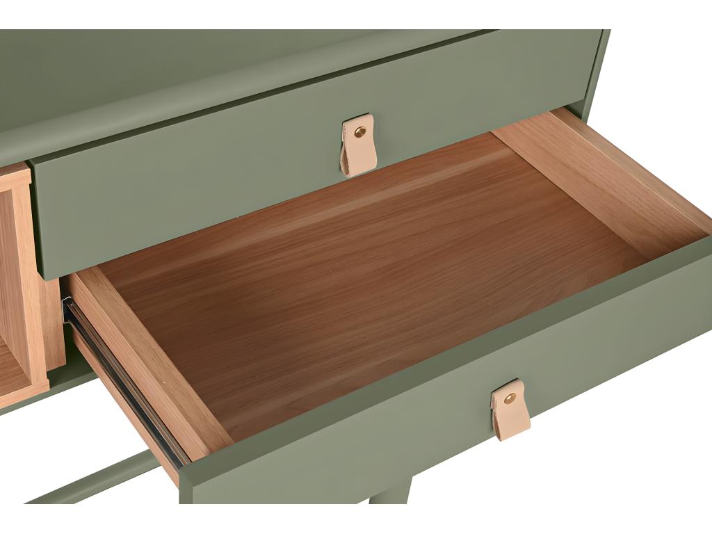 Meuble console table console en bois Couleuris vert - longueur 120 x profondeur 35 x Hauteur 90 cm SILX21468