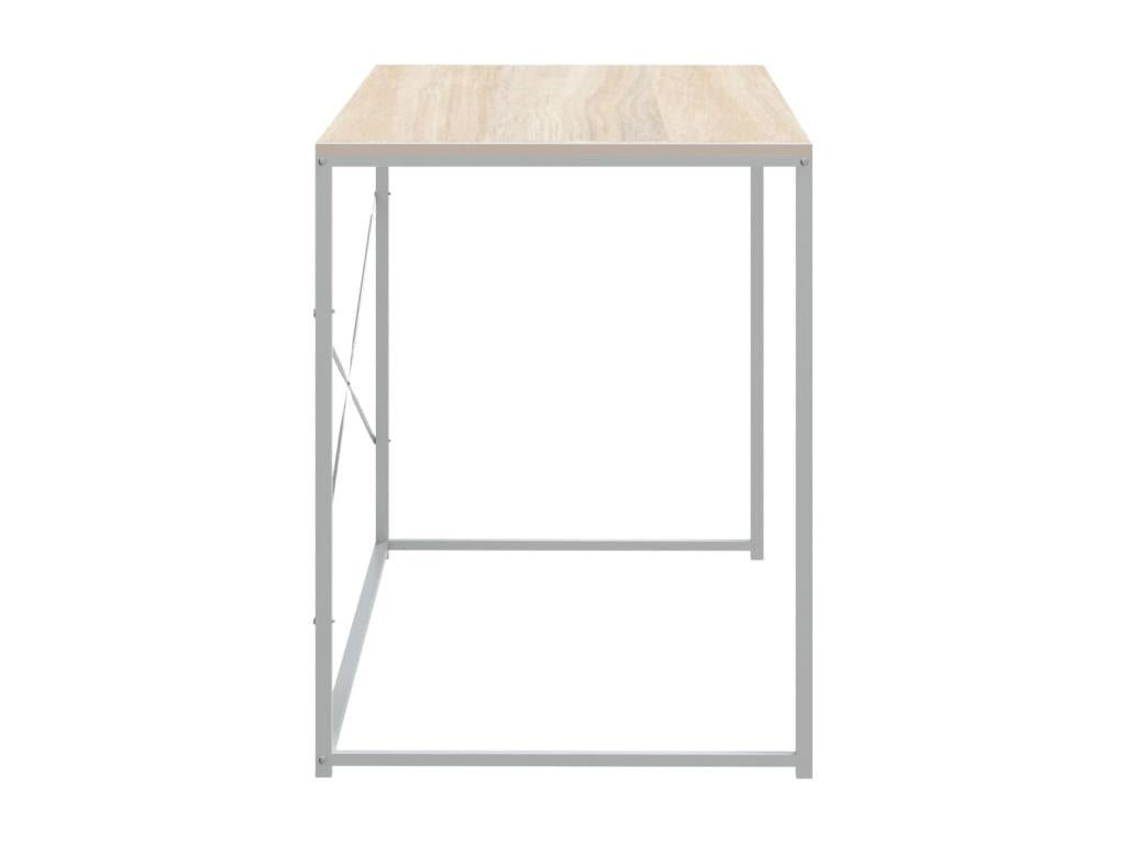 Bureau d'ordinateur Blanc chêne 110x60x70 cm Bois d'ingénierie PFUE43190