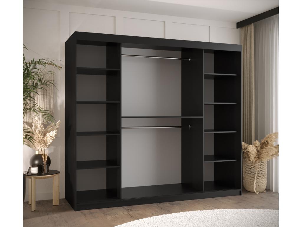 ARMOIRE Chezlova 3 À PORTES COULISSANTES 200/200/62 2 Portes negro ATKT75299