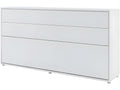 Artigeo Armoire Lit escamotable Horizontal 90x200 cm Blanc mat Lit Rabattable Lit Mural Consus QOWH82871