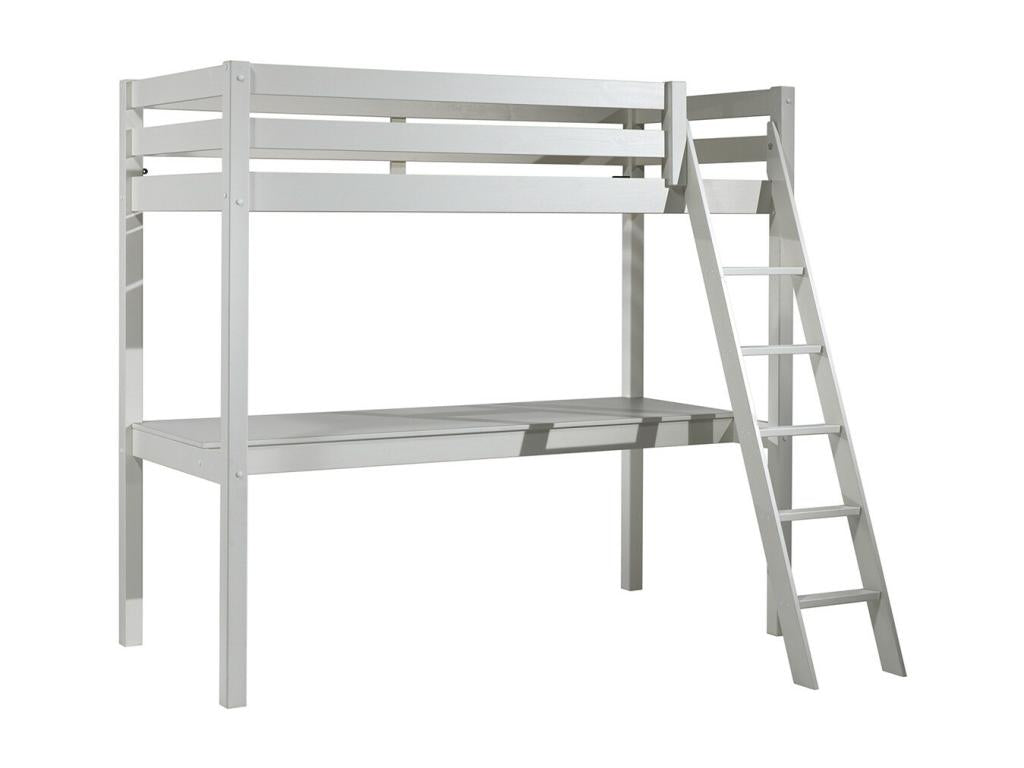 SLEEPY - Lit Mezzanine Blanc 90x200cm avec Bureau 205 cm JOWL27758