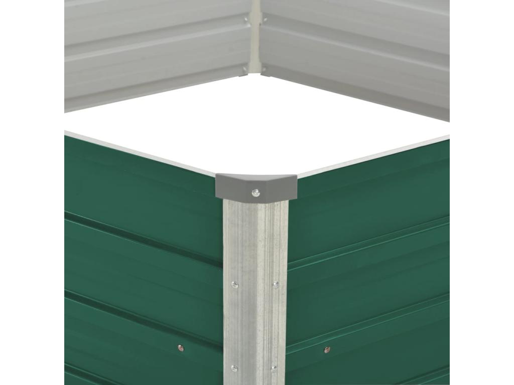 Jardinière 129x129x46 cm Acier galvanisé Vert MAEA38902