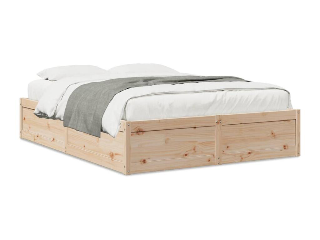 Cadre de lit 150x200 cm bois de pin massif THYX07310