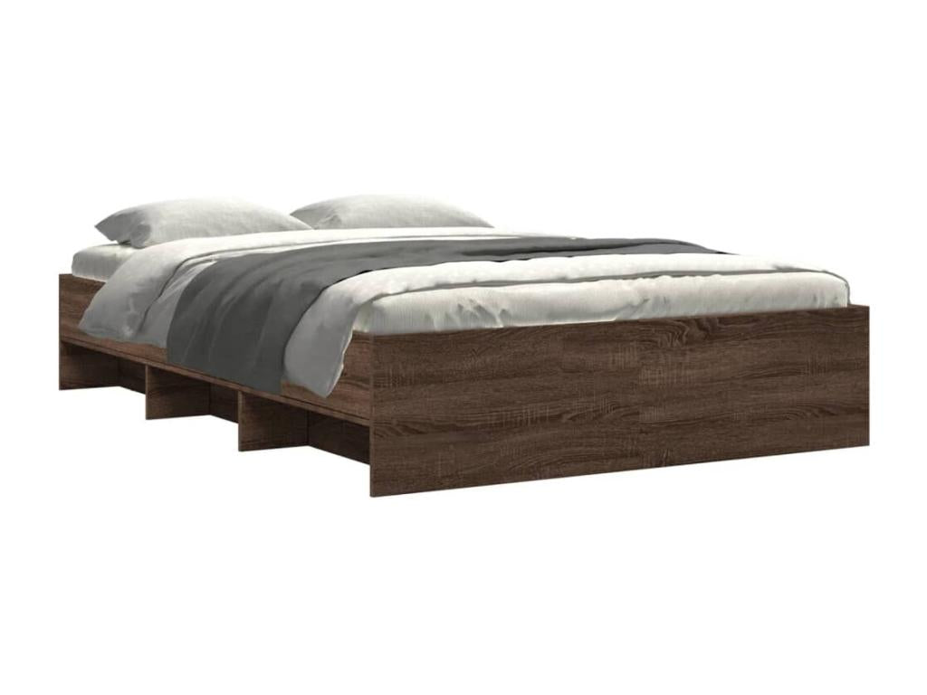 Cadre de lit sans matelas chêne marron 135x190 cm RHOE10447