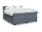 Sommier à Artigeo de lit et matelas Gris foncé 200x200cm Velours CFTL46707