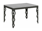 Table rectangulaire extensible 6 à 16 personnes L 120 à 380cm gris béton et cadre métal anthracite Chezlova EDIC86442