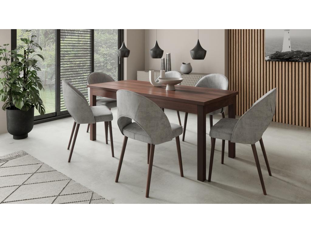 Chaise moderne en bois Noyer foncé et tissu au choix Cekuza-Tissu 27126 NFRQ97928