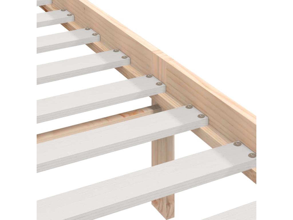 Cadre de lit Bois de pin massif 135x190 cm Double CRCL38373
