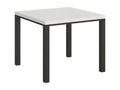 Table portefeuille extensible 90x90/180 cm Everyday Artigeo Frêne Blanc cadre Anthracite RVCF15606