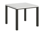 Table portefeuille extensible 90x90/180 cm Everyday Artigeo Frêne Blanc cadre Anthracite RVCF15606