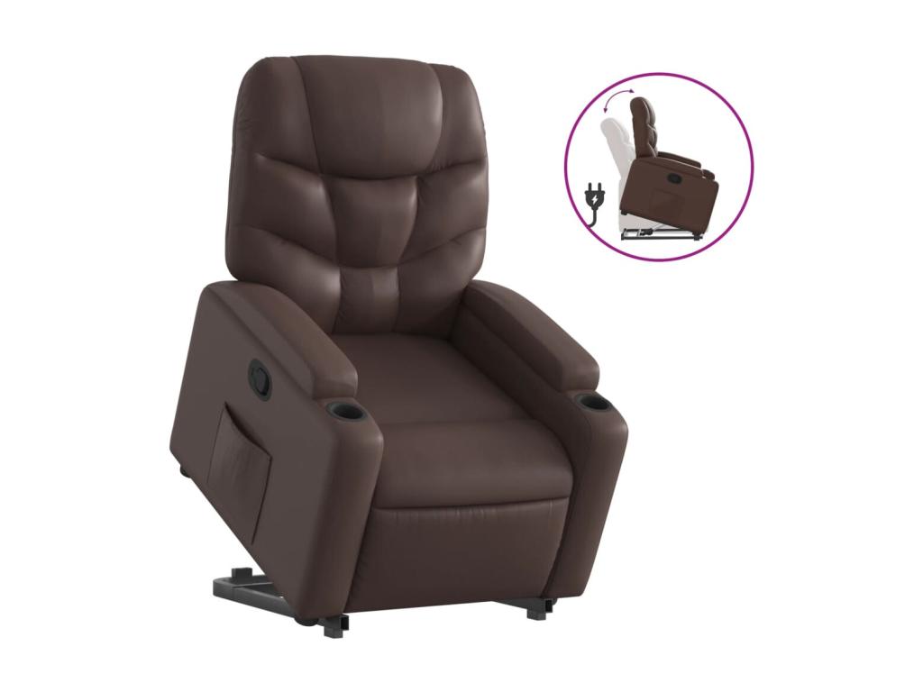Fauteuil inclinable marron similicuir WQXS40142