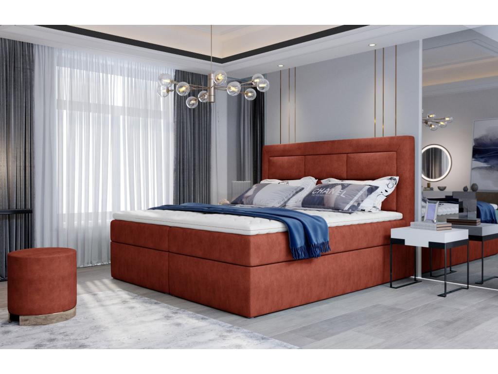 Chezlova Spring Lit Rumbio M 160x200 /Tissu-Bordeux RCUY37099