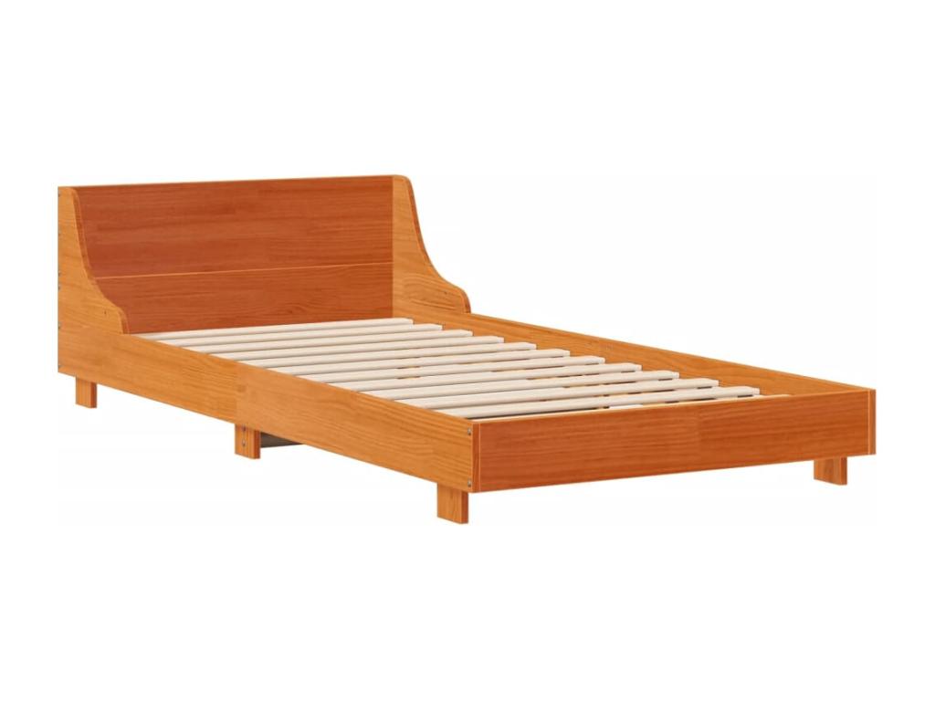 Cadre de lit sans matelas cire marron 90x190 cm bois pin massif ZWCH64452
