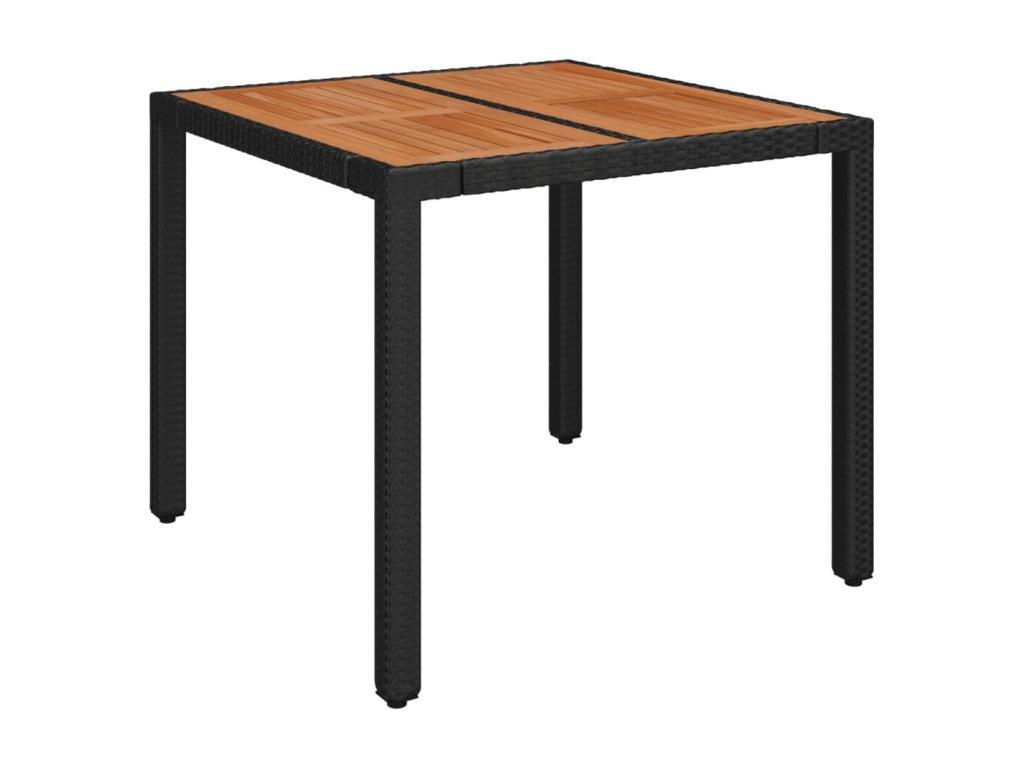 Ensemble à manger de jardin coussins 5 pièces Noir Résine tressée XNCF26746