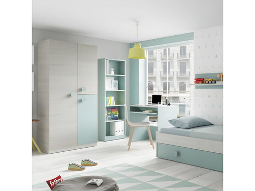 Bibliothèque 5 niveaux Turquoise - Chezlova - L 52 xl 25 x H 180 cm QEVR54390