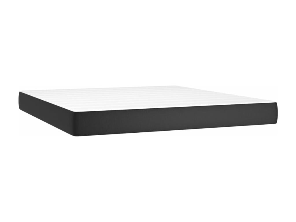 Sommier à Chezlova de lit avec matelas et LED Noir 160x200cm YVFT14931
