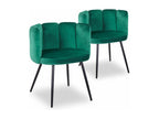 Lot de 2 Chaises Design Velours Agal 75cm Vert QLVI03930