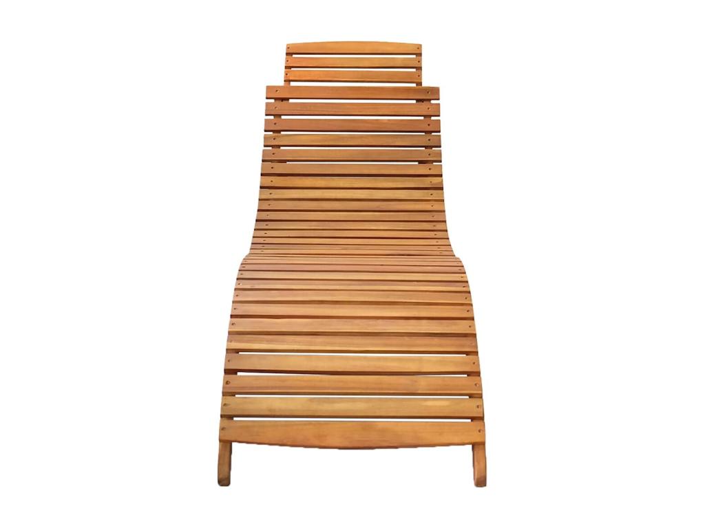 Chaises longues lot de 2 avec coussins Bois d'Chezlova solide ZIQK94689