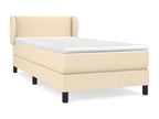 Lit à sommier tapissier avec matelas Crème 100x200 cm Tissu HUVR35468