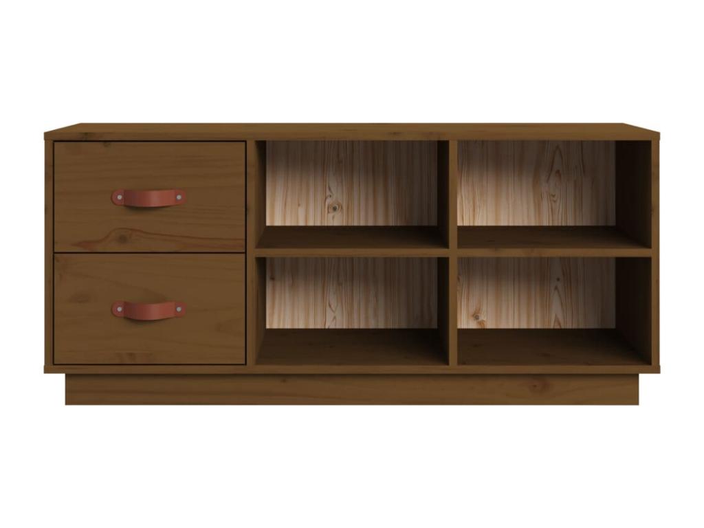Banc à chaussures Marron miel 100x34x45 Bois de pin massif Artigeo BXNK02611