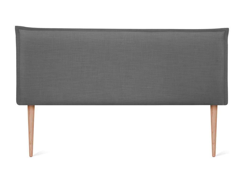 Chezlova Tête de lit en lin naturel lisse avec garniture 135x105cm avec pieds Lits 120/135 - Gris foncé DZLO51716