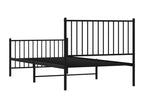Cadre de lit métal avec tête de lit-pied de lit noir 100x200 VOOC79265
