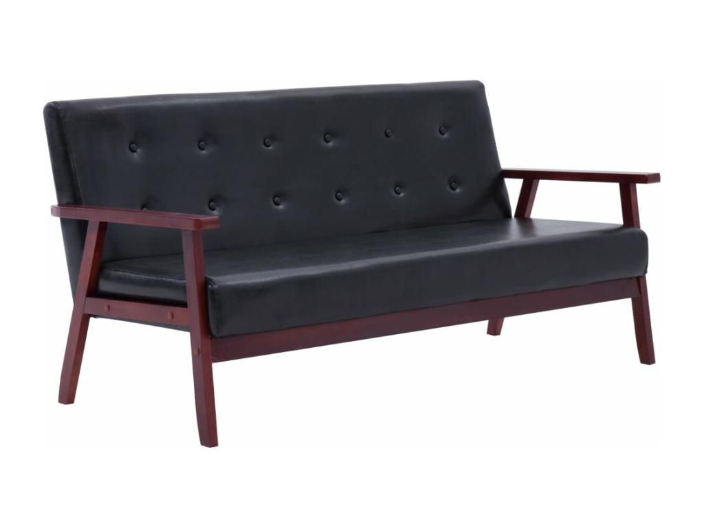 Ensemble de canapés 3 pcs noir similicuir WQAL86833