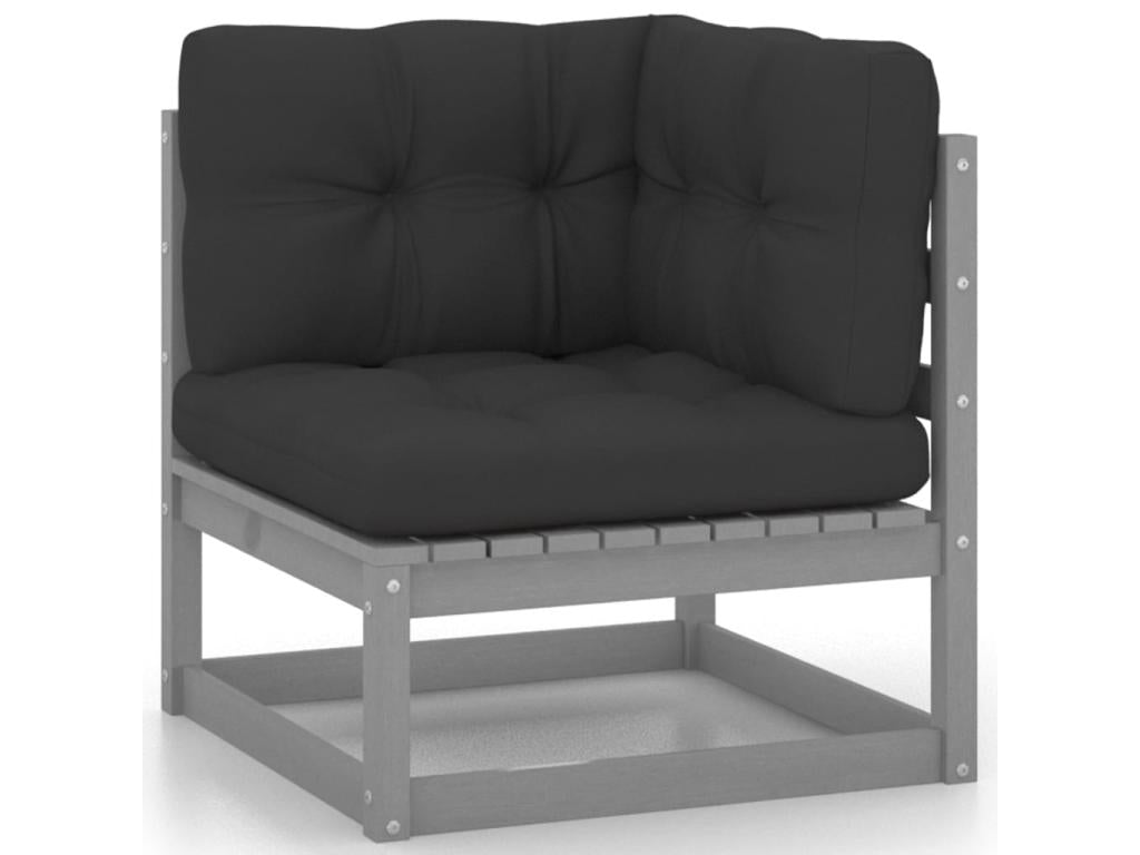 Salon de jardin 9 pcs avec coussins Bois de pin massif 80 NHFU40245