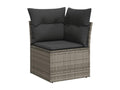 Salon de jardin avec coussins 7 pcs gris résine tressée UUBX28913