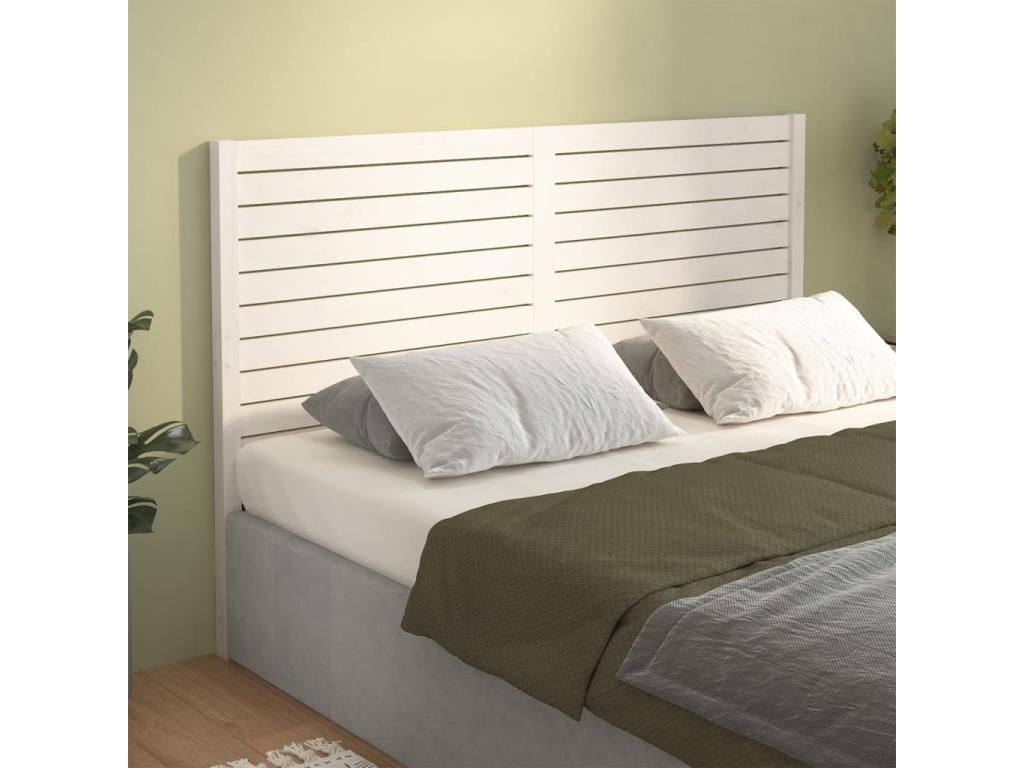 Tête de lit Blanc 156x4x100 cm Bois massif de pin UDRS96102