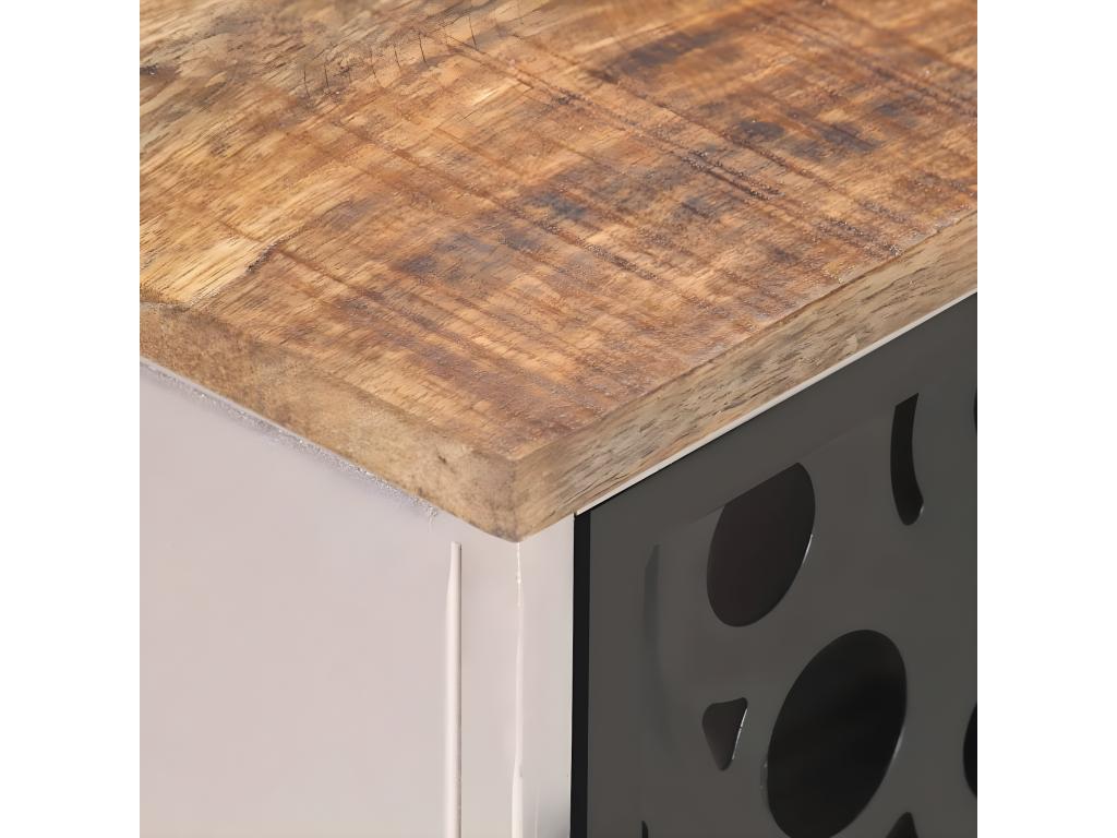 Meuble TV 120x30x40 cm Bois de manguier brut QKWZ93120