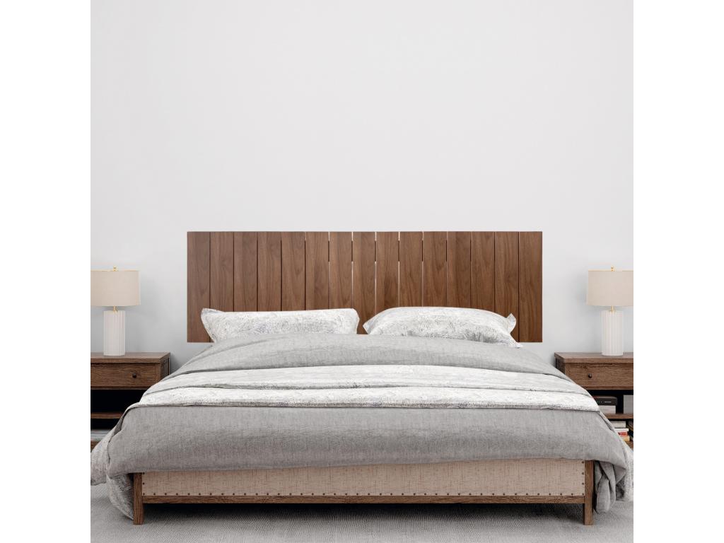 Chezlova Tête de Lit Bois Recyclé Dm Style Vertical avec Pieds 135x115cm Lits 135 - Bois de Noyer UAUI56514