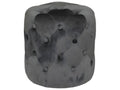 Pouf en Velours Capitonné Gris Ardoise 38x38 cm VEOV19062