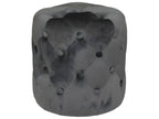 Pouf en Velours Capitonné Gris Ardoise 38x38 cm VEOV19062
