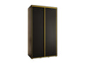 ARMOIRE Chezlova 1 À PORTES COULISSANTES 235.2/130/60 2 portes Noir/Noir/Or JNSV43003