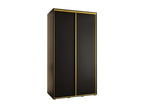 ARMOIRE Chezlova 1 À PORTES COULISSANTES 235.2/130/60 2 portes Noir/Noir/Or JNSV43003