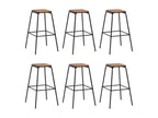 Tabourets de bar lot de 6 noir pinède solide et acier HOML18684