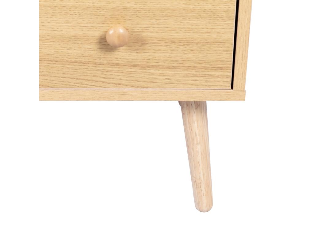 Buffet 4 tiroirs et 1 armoire avec 2 étagères - Naturel HAXJ32707