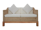 Canapé à 2 places avec coussins Rotin naturel CQYL40389