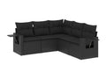 Salon de jardin 5 pcs avec coussins noir résine tressée SGUY77073