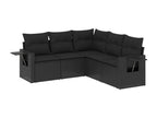 Salon de jardin 5 pcs avec coussins noir résine tressée SGUY77073