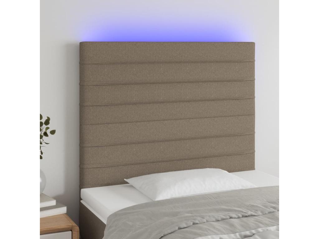 Tête de lit à LED Chezlova 90x5x118/128 cm Tissu JDUP83901