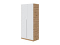 Armoire Chezlova armoire de chambre avec 2 portes battantes armoire avec 3 étagères et tringle à vêtements 90x52h200 cm chêne nouveau et blanc OPVX12637