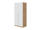 Armoire Chezlova armoire de chambre avec 2 portes battantes armoire avec 3 étagères et tringle à vêtements 90x52h200 cm chêne nouveau et blanc OPVX12637